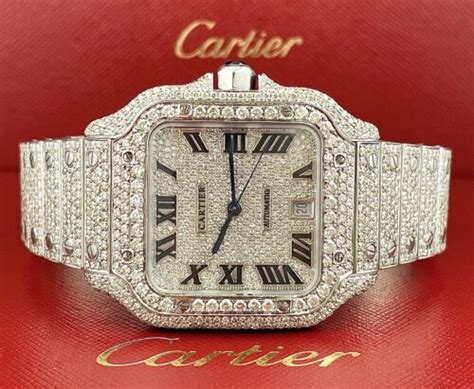 cartier santos mens watch|cartier santos watch with diamonds.